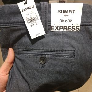 Men's express blue slim fit chino 30x32"